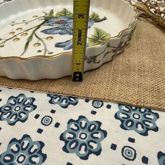 Spode Stafford Flowers Lida & Acacia Flan Tart Quiche Dish 10" Round NEW - Picture 9 of 9